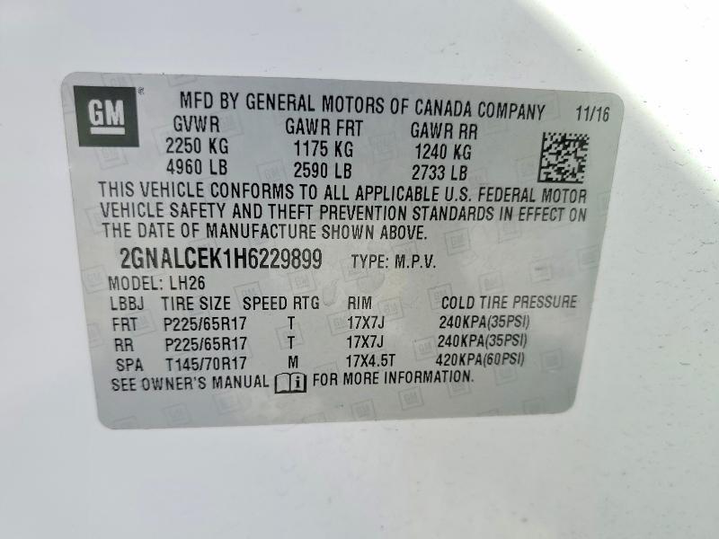 2017 Chevrolet Equinox lt