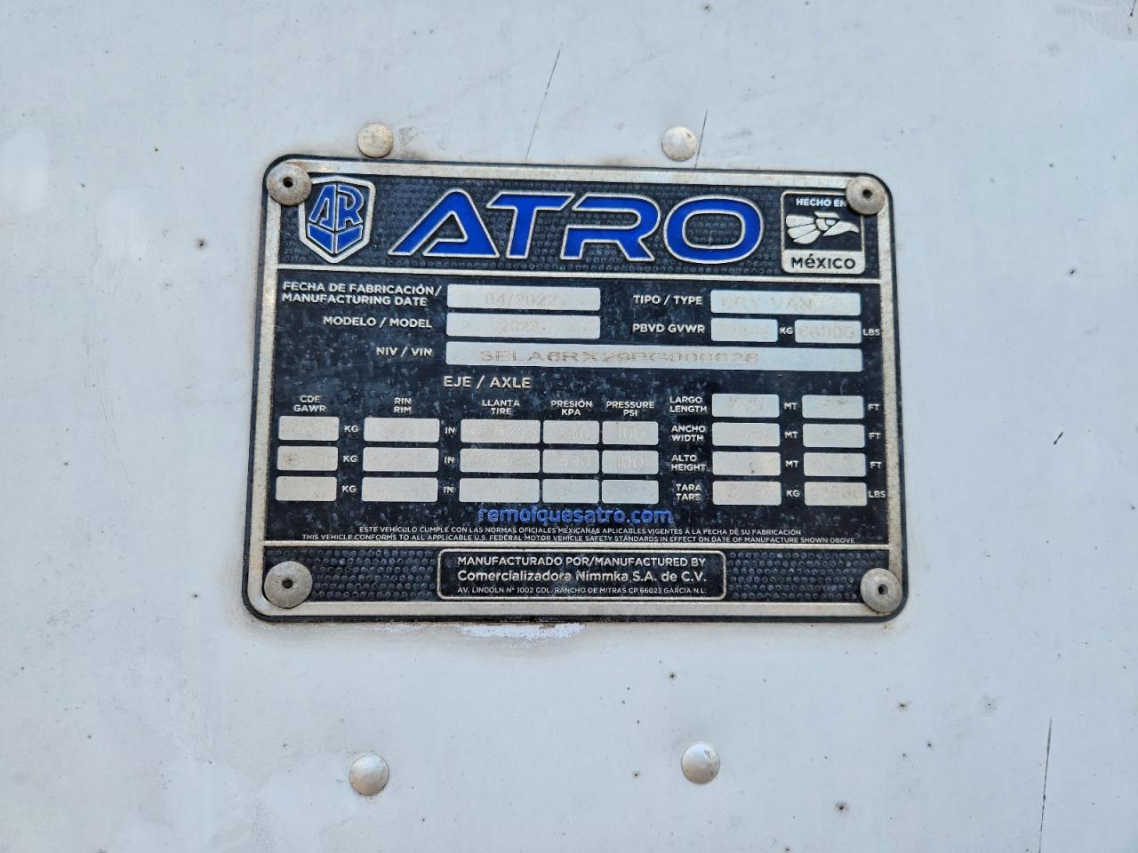 2023 Atro DRY Van Trailer