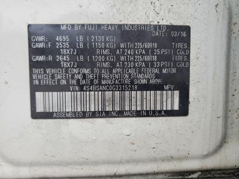 2016 Subaru Outback 2.5i Limited