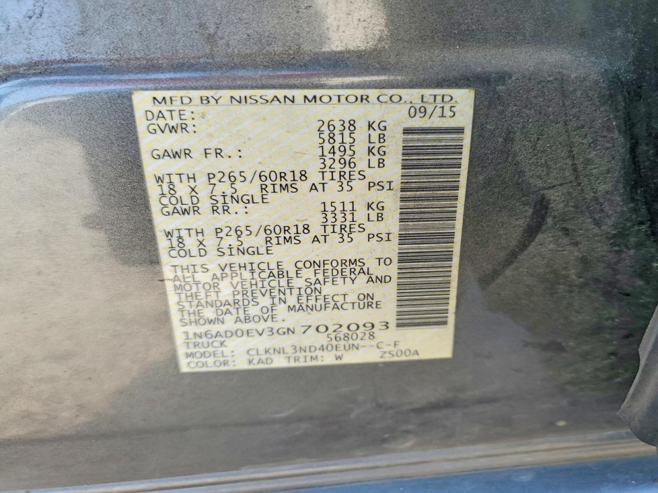 2016 Nissan Frontier SL