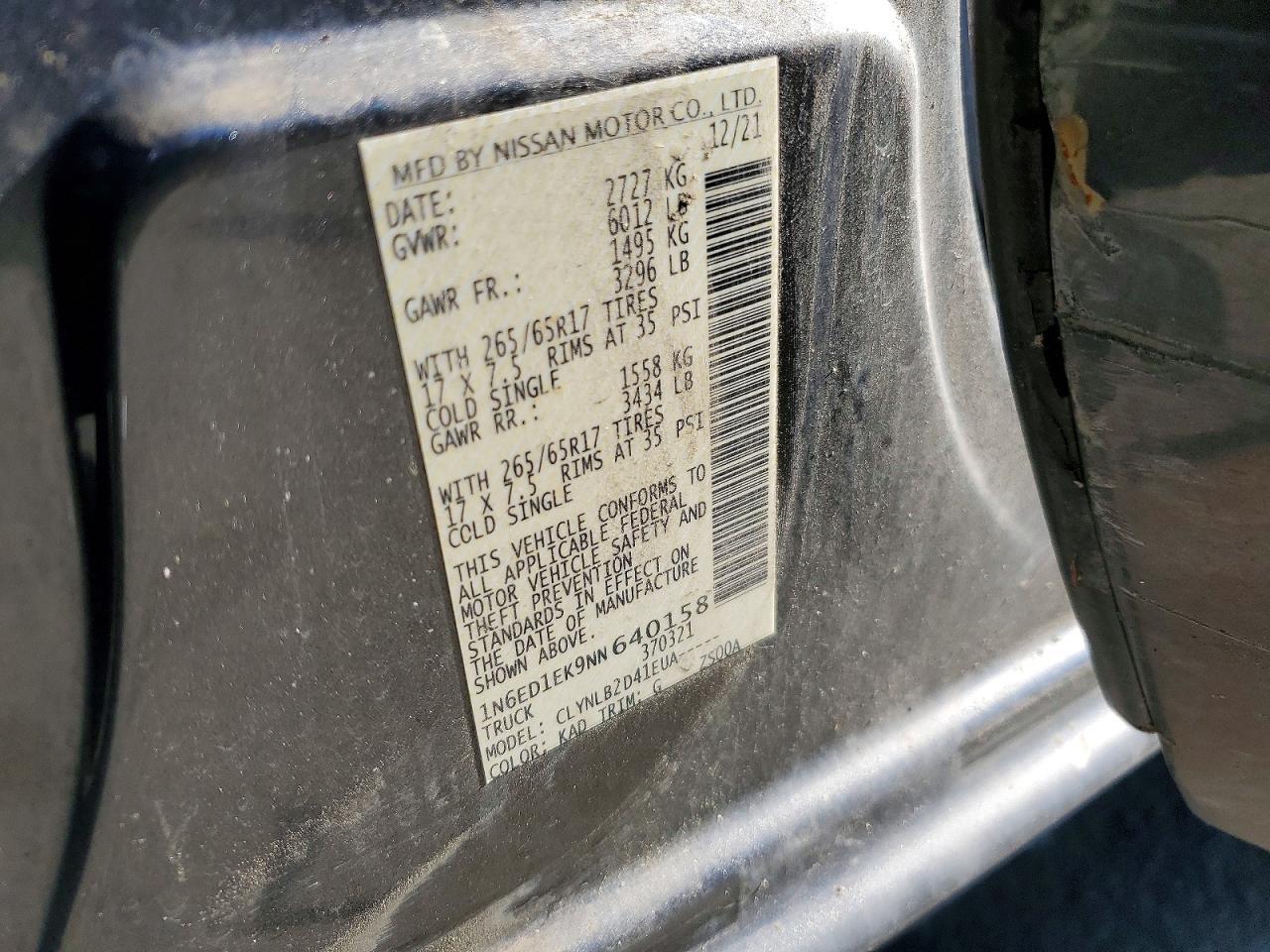 2022 Nissan Frontier SV