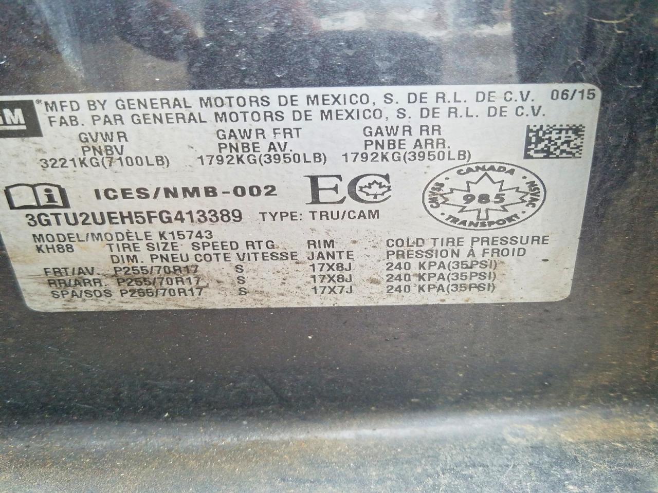 2015 GMC Sierra K1500 SLE