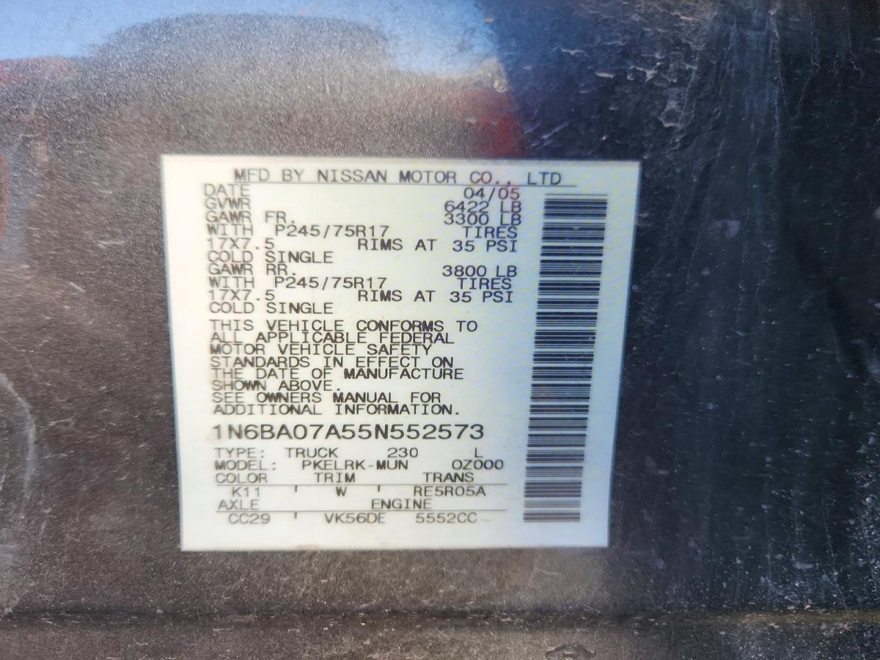 2005 Nissan Titan XE