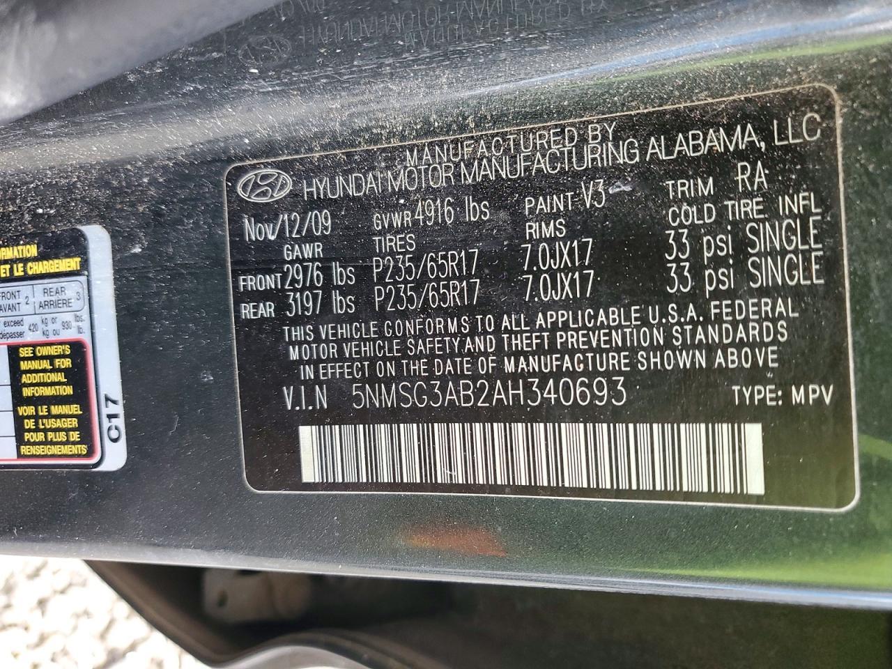 2010 Hyundai Santa fe gls