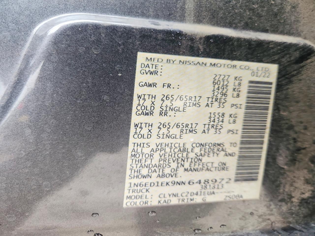 2022 Nissan Frontier SV