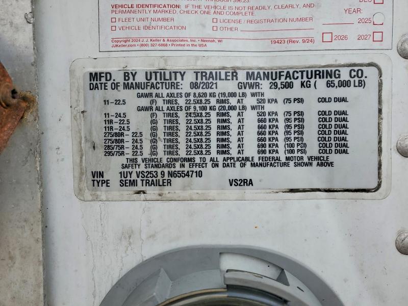 2022 Utility VS2RA Refrigerated Van Trailer