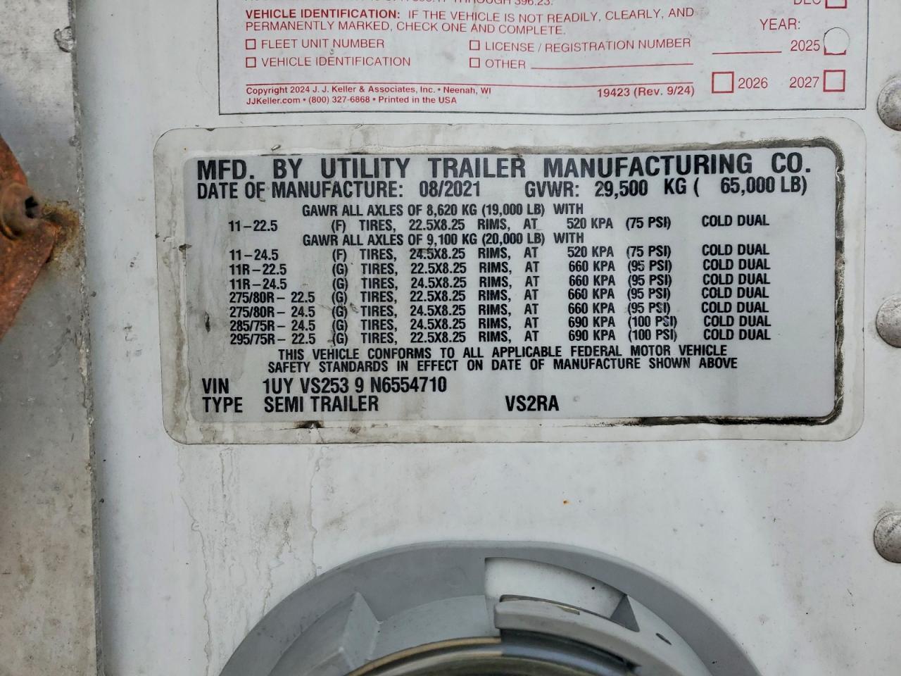 2022 Utility VS2RA Refrigerated Van Trailer