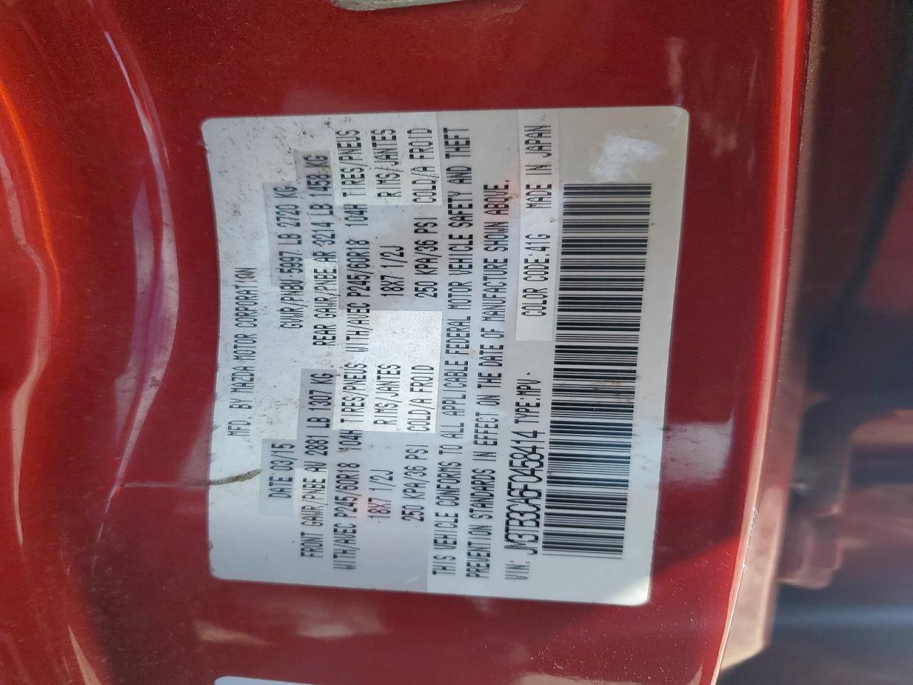 2015 Mazda Cx-9 Touring