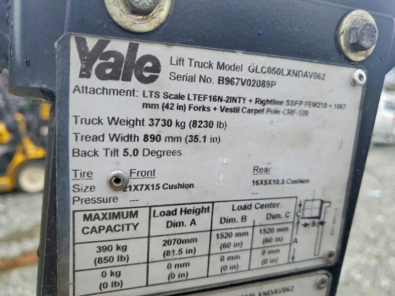 2016 Yale GLC050LXNDAV062 Forklift
