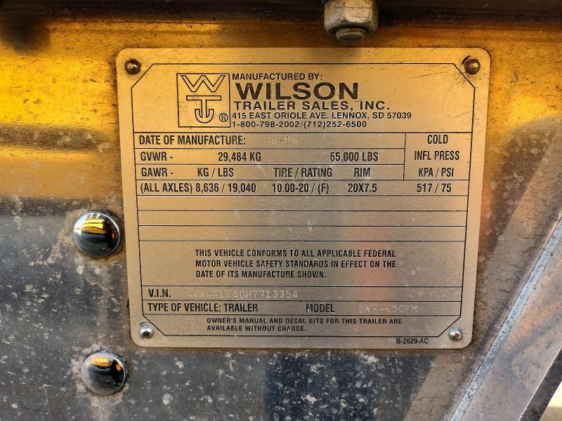 2017 Wilson Grain Trailer