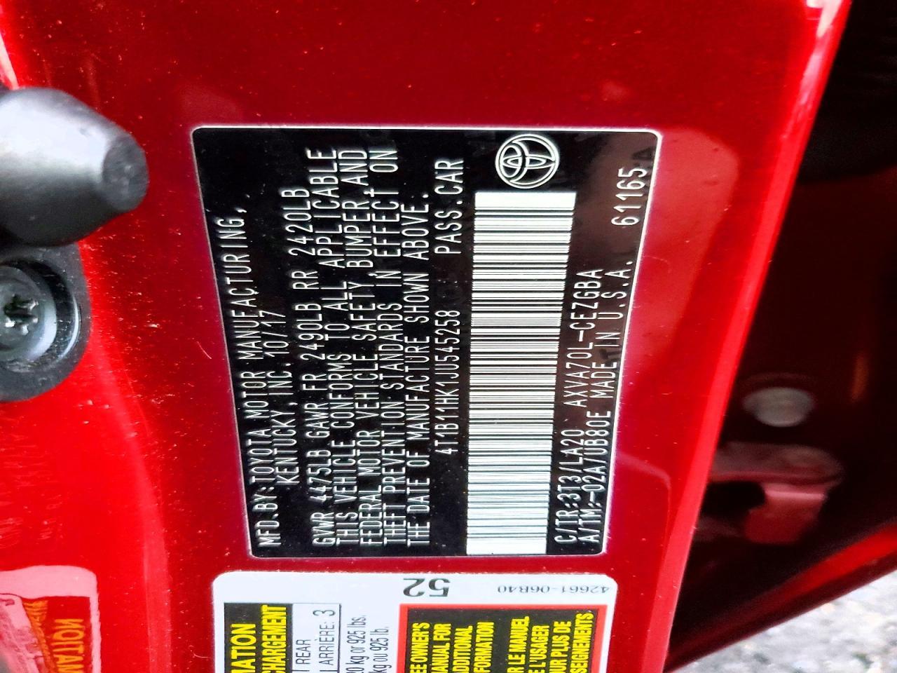 2018 Toyota Camry xle