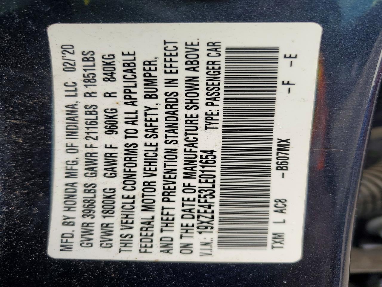 2020 Honda Insight ex