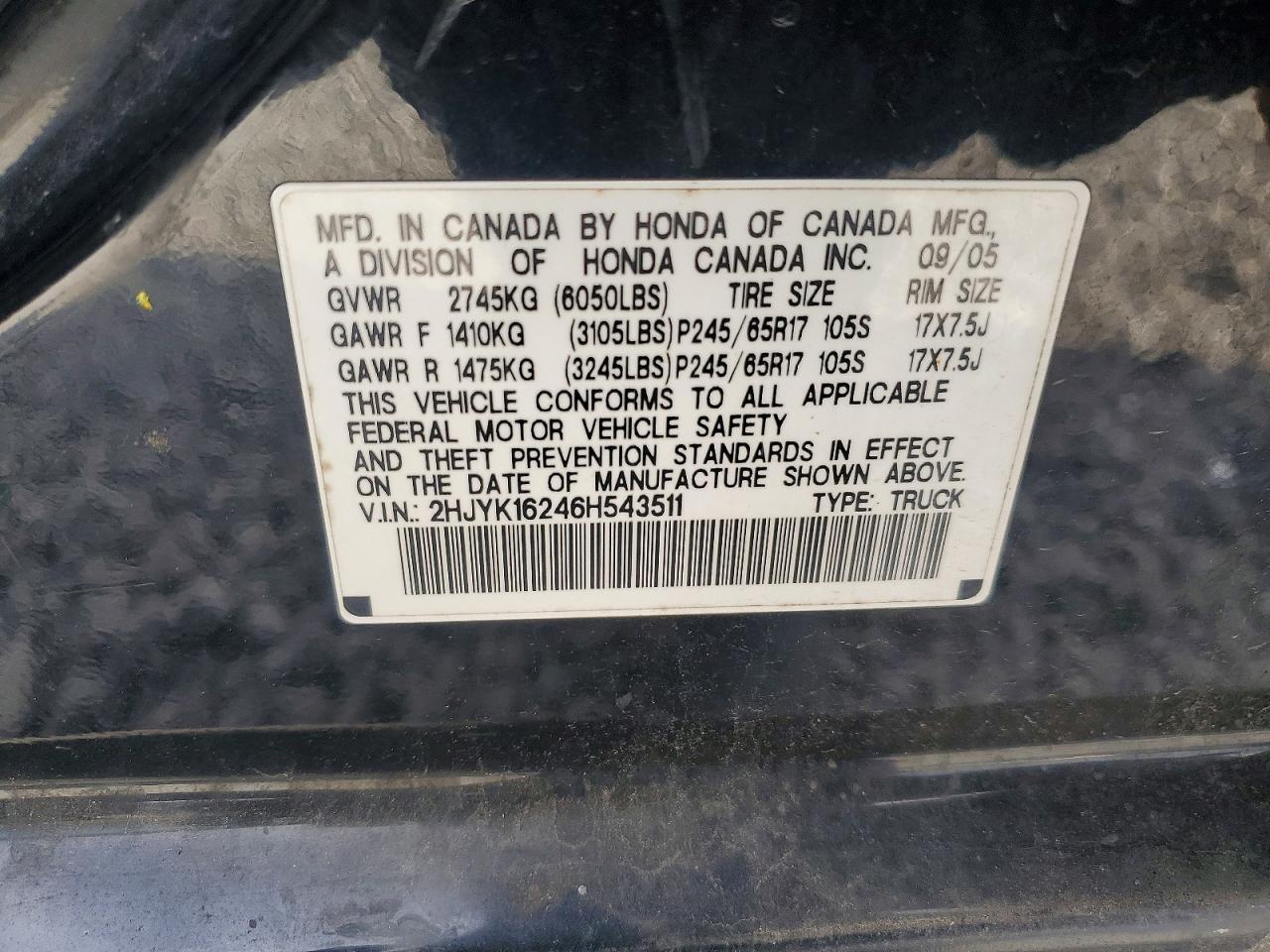 2006 Honda Ridgeline RT