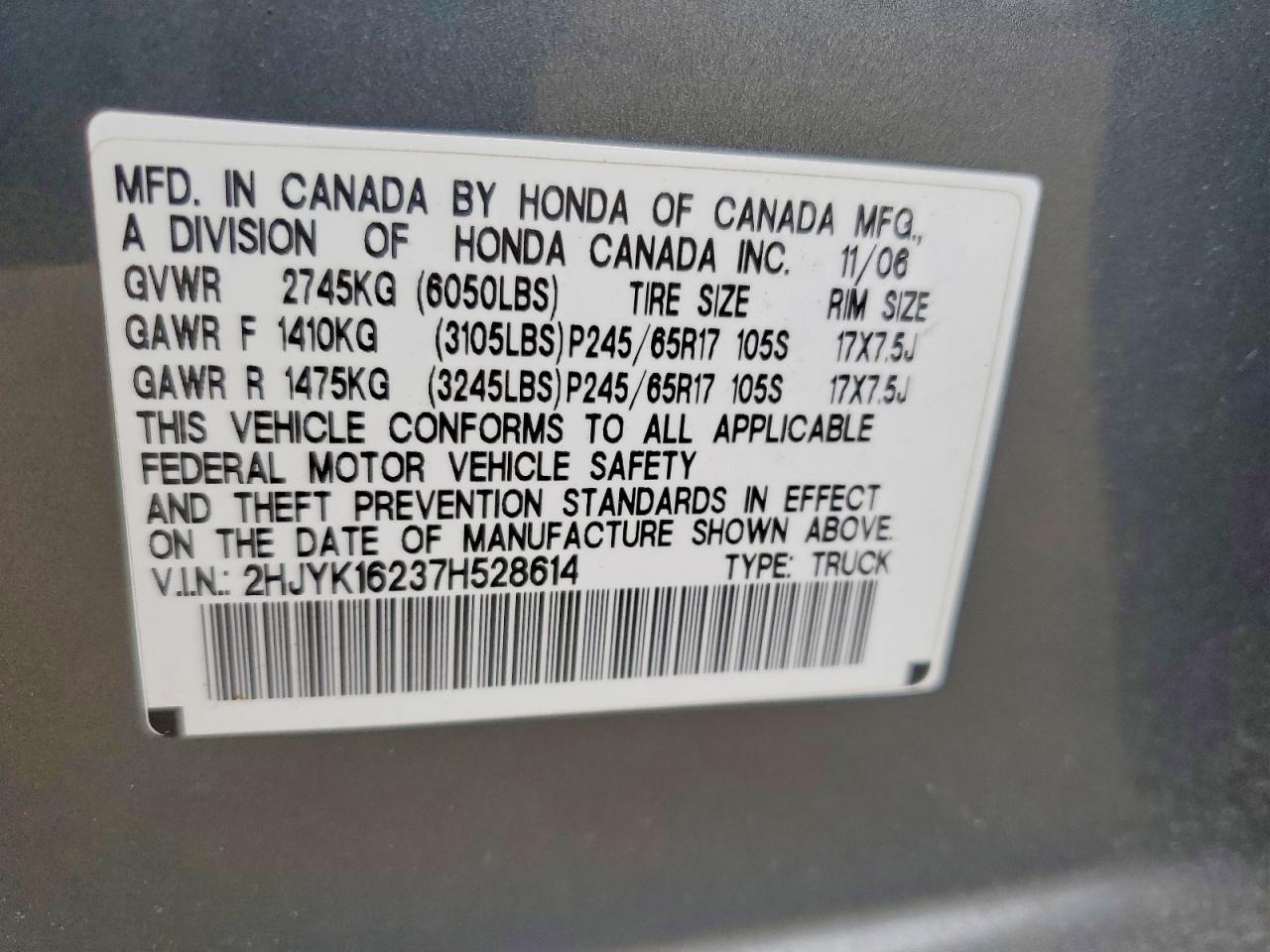 2007 Honda Ridgeline RT