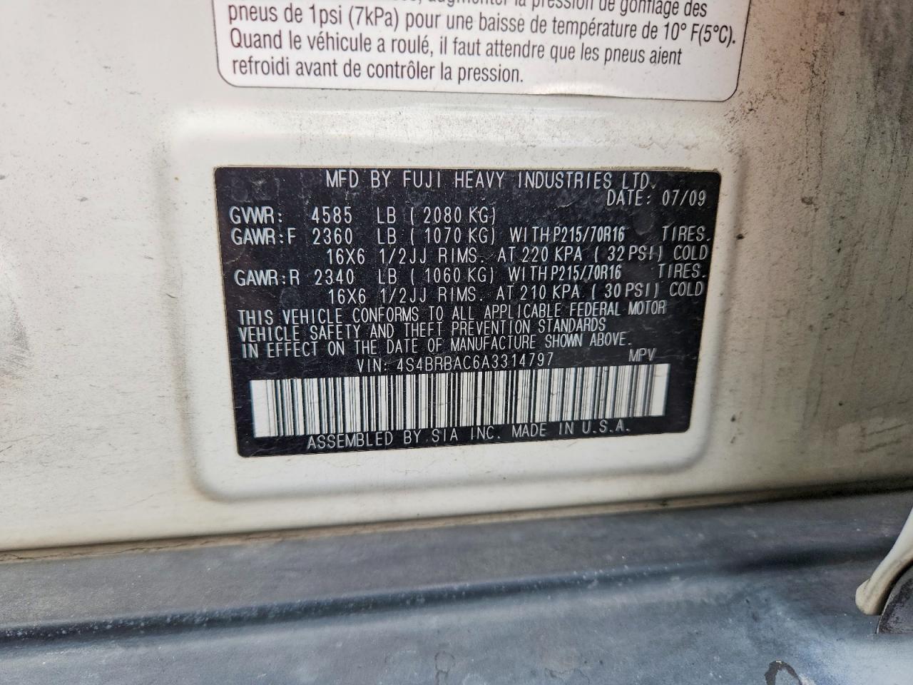 2010 Subaru Outback 2.5i