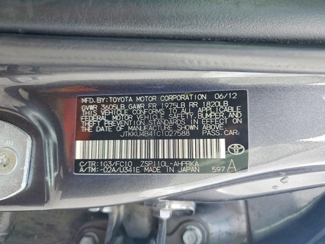 2012 Scion Xd Base