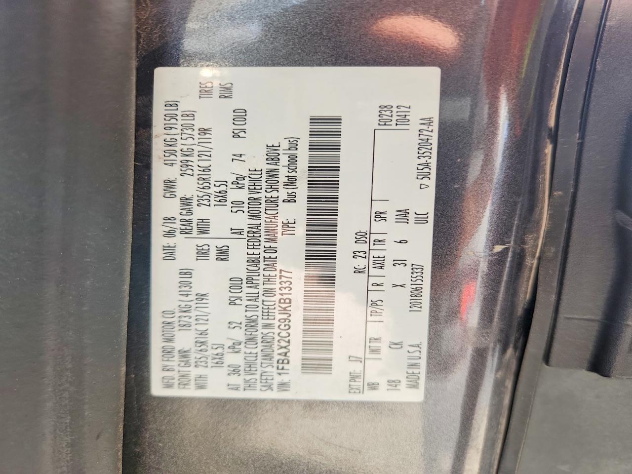 2018 Ford Transit T-350