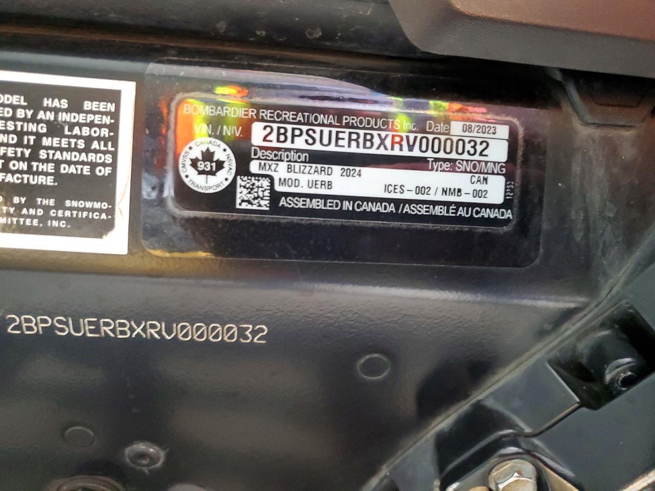 2024 Skidoo MXZ 600 R Etec