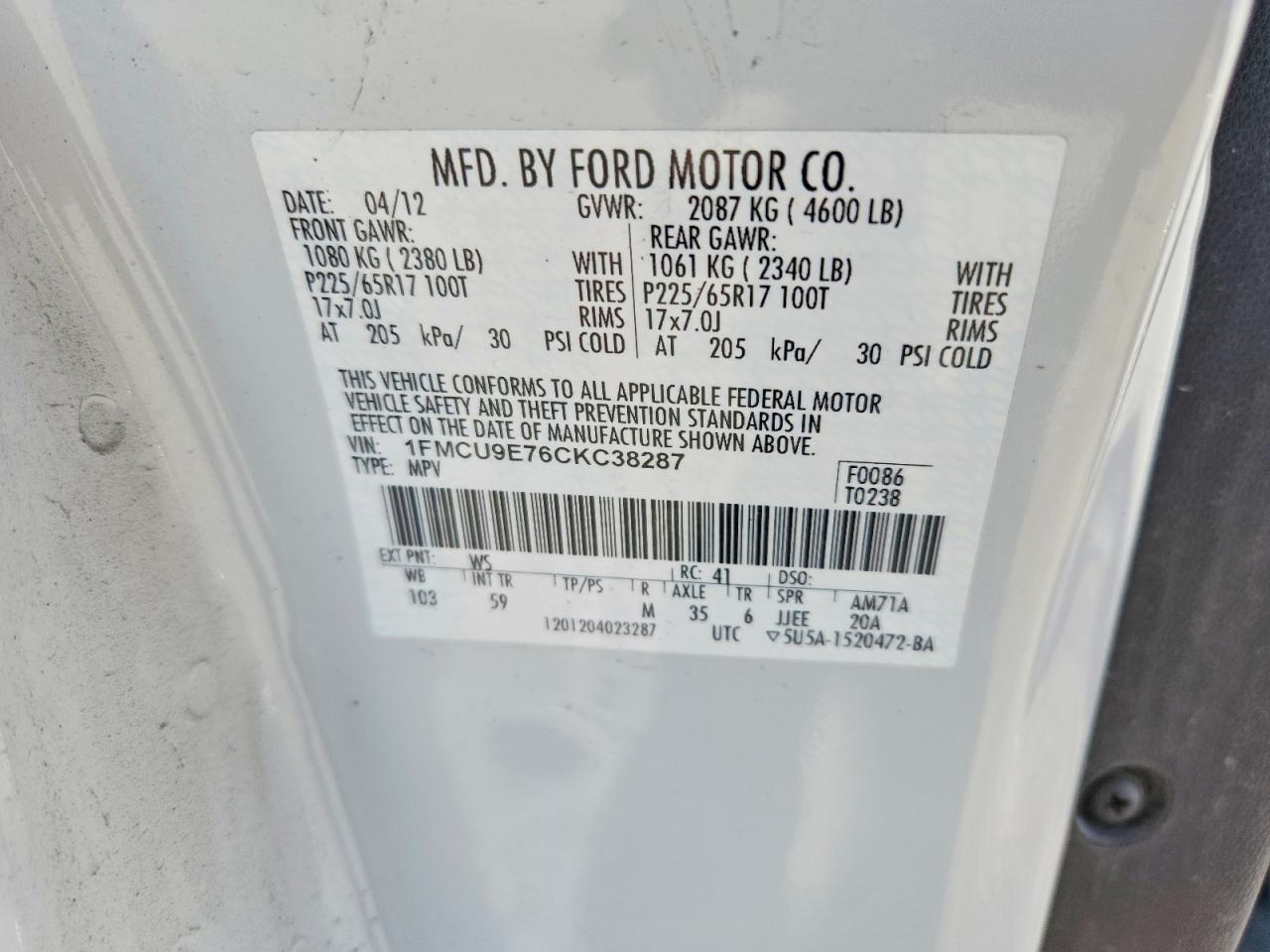2012 Ford Escape Limited