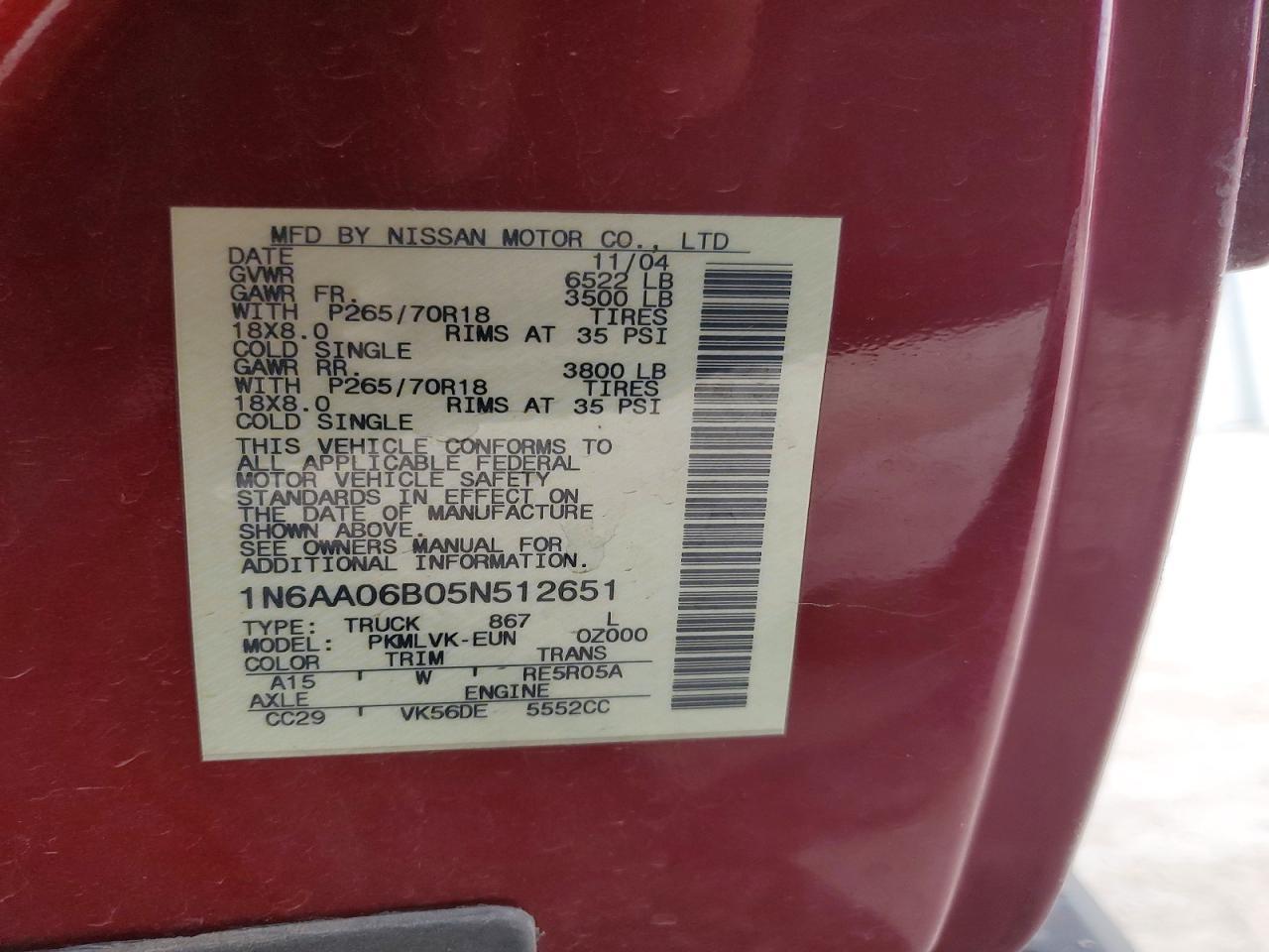 2005 Nissan Titan XE