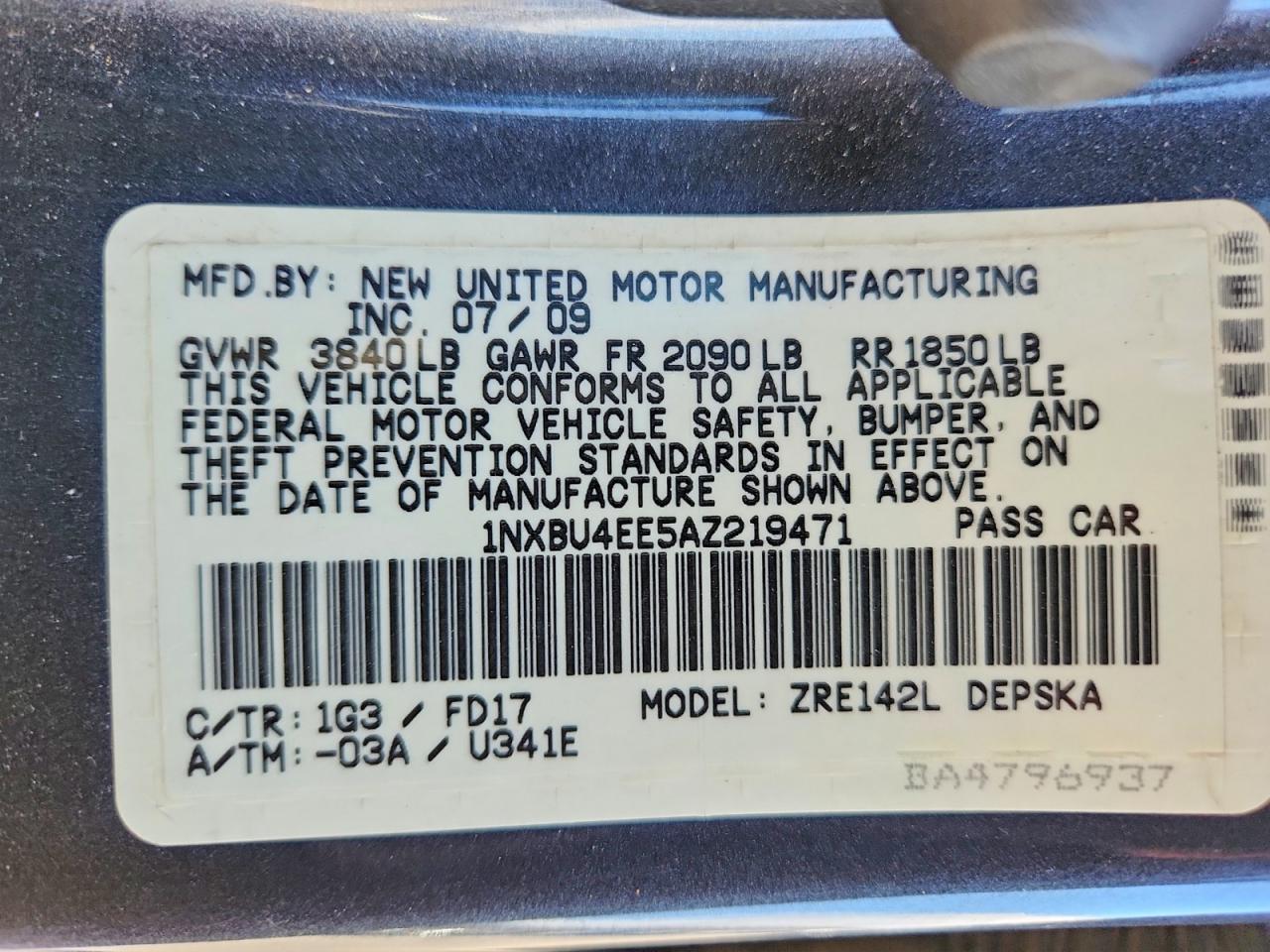 2010 Toyota Corolla s