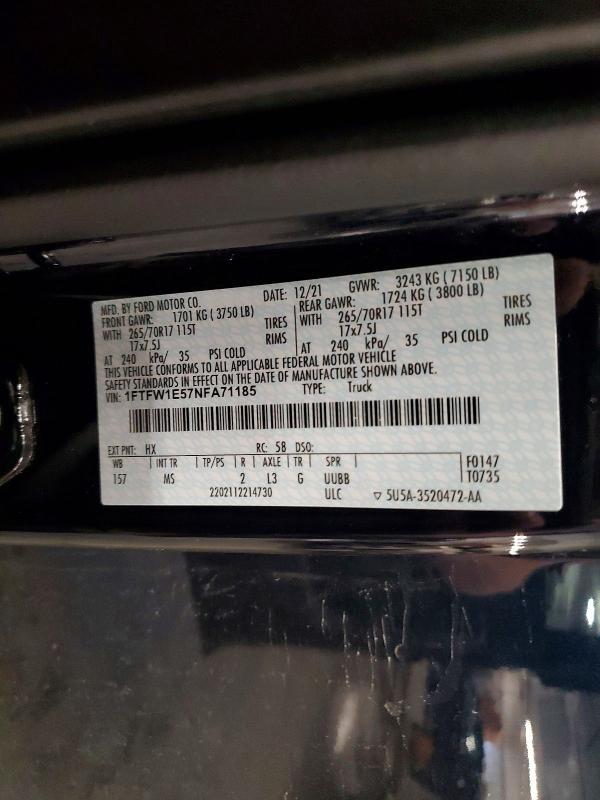 2022 Ford F150 Supercrew