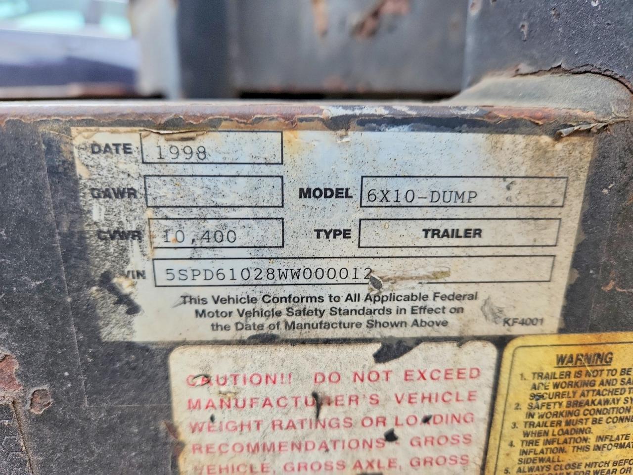 1998 Proline 1998 Dump Trailer