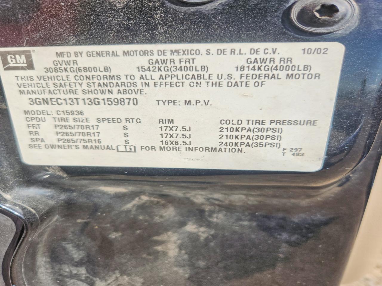 2003 Chevrolet Avalanche C1500