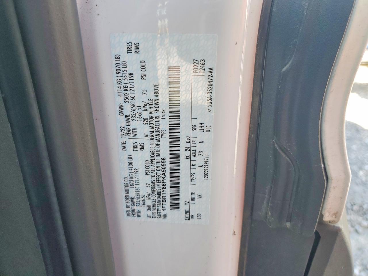 2023 Ford Transit 250 Utility / Service Van