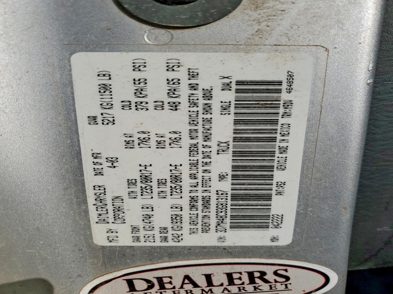 2003 Dodge RAM 3500 ST