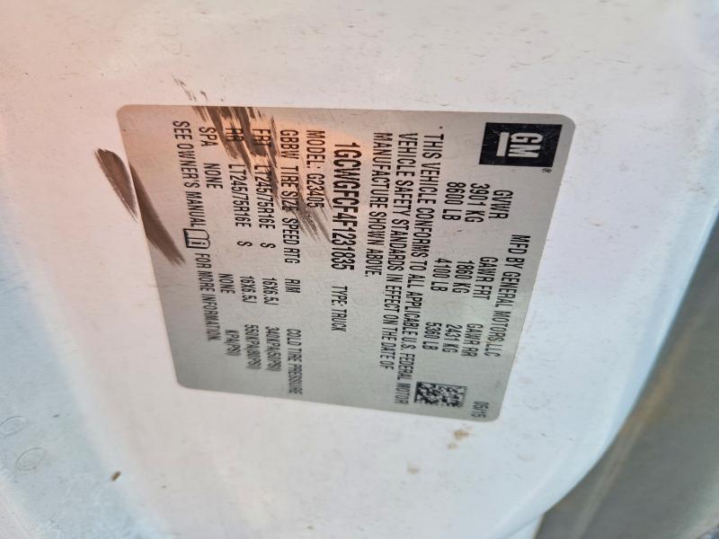2015 Chev Rolet Express 2500 Cargo Utility / Service van