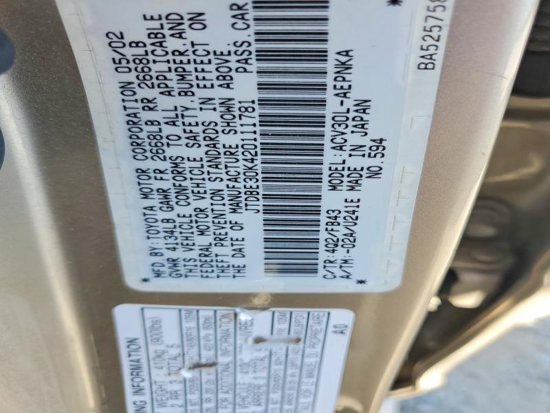 2002 Toyota Camry le