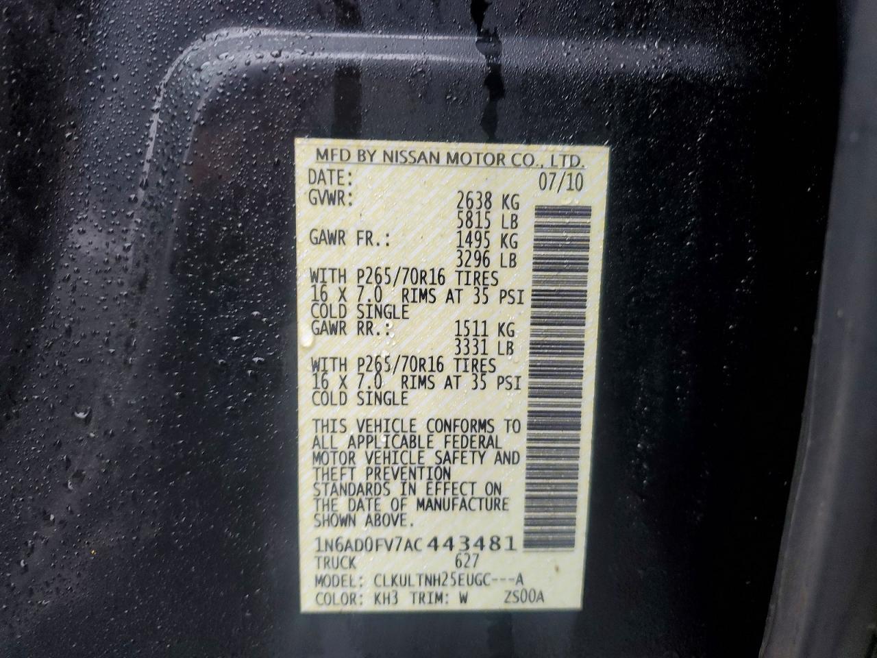 2010 Nissan Frontier SE V6