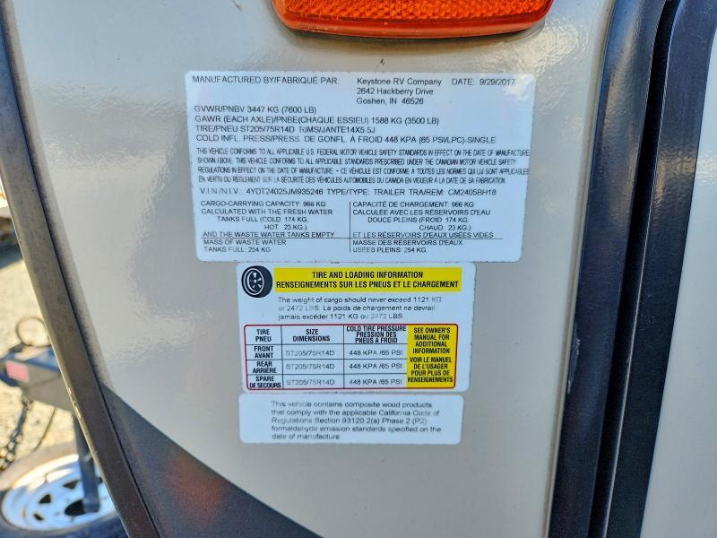 2018 Unknown 2018 Keystone Coleman Camper