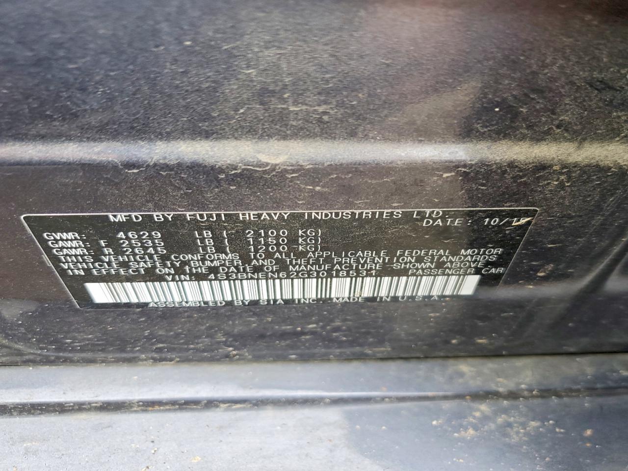 2016 Subaru Legacy 3.6r Limited