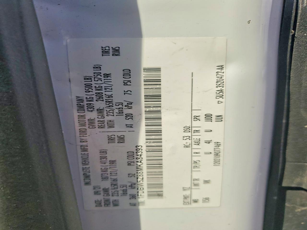 2021 Ford Transit Delivery Truck