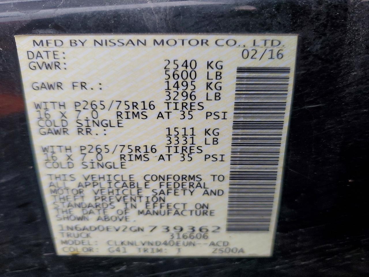 2016 Nissan Frontier PRO-4X