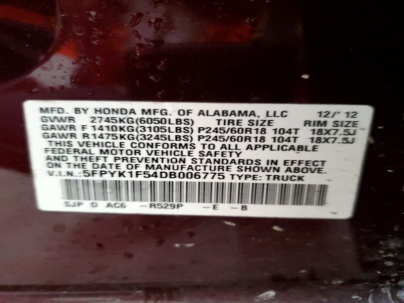 2013 Honda Ridgeline RTL