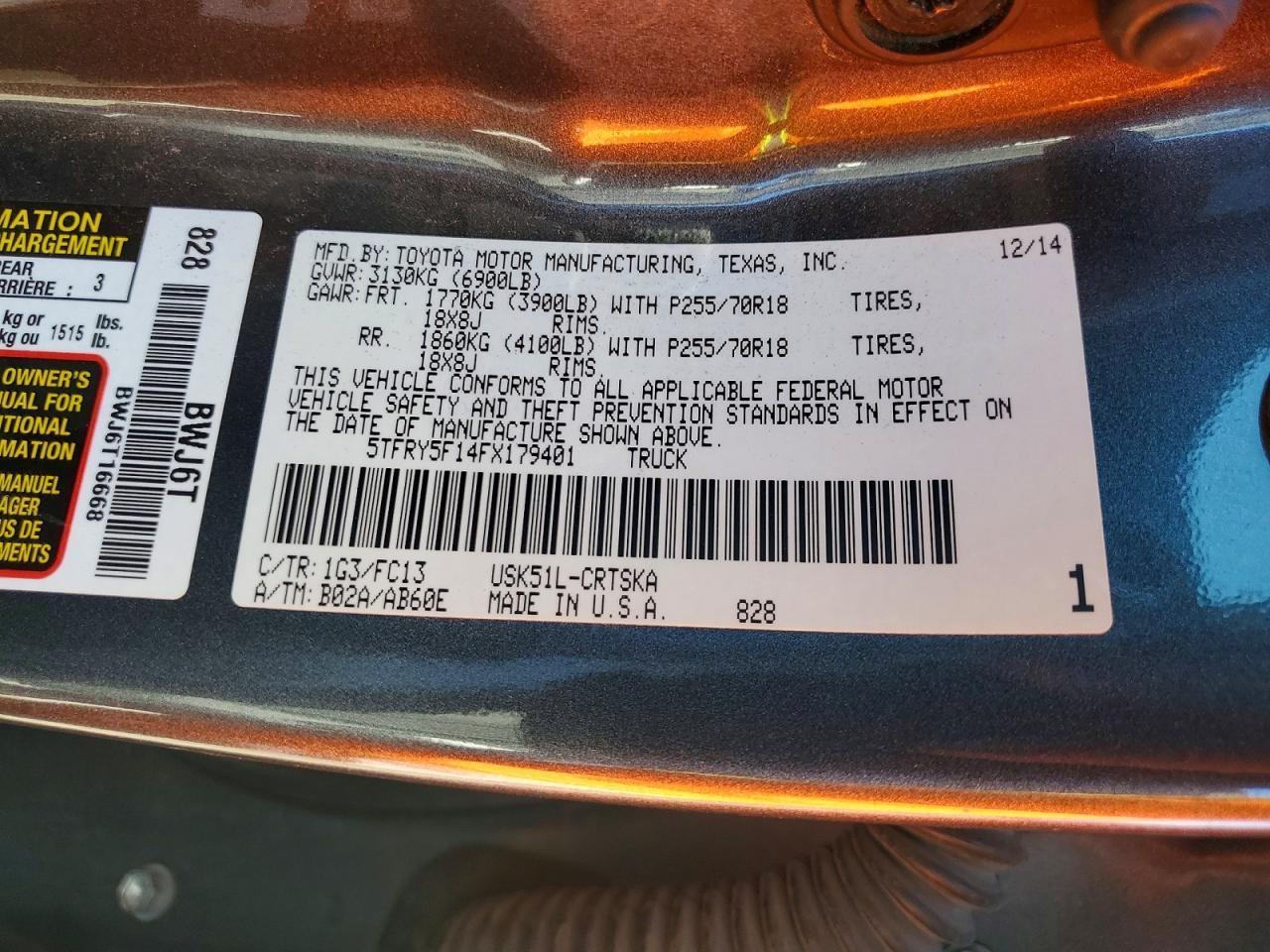 2015 Toyota Tundra SR5