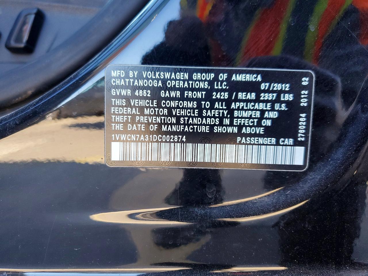 2013 Volkswagen Passat sel