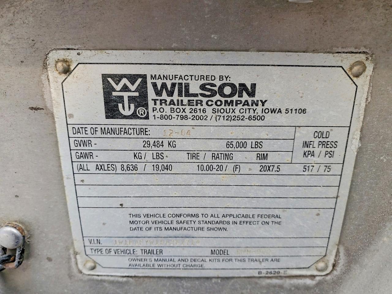 2005 Wilson Hogtrailer Trailer
