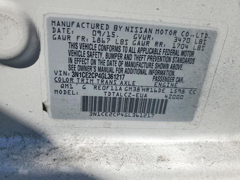 2016 Nissan Versa Note s Plus