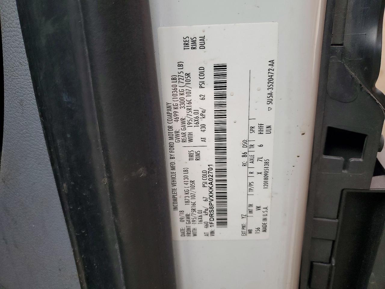 2019 Ford Transit Utility / Service Truck