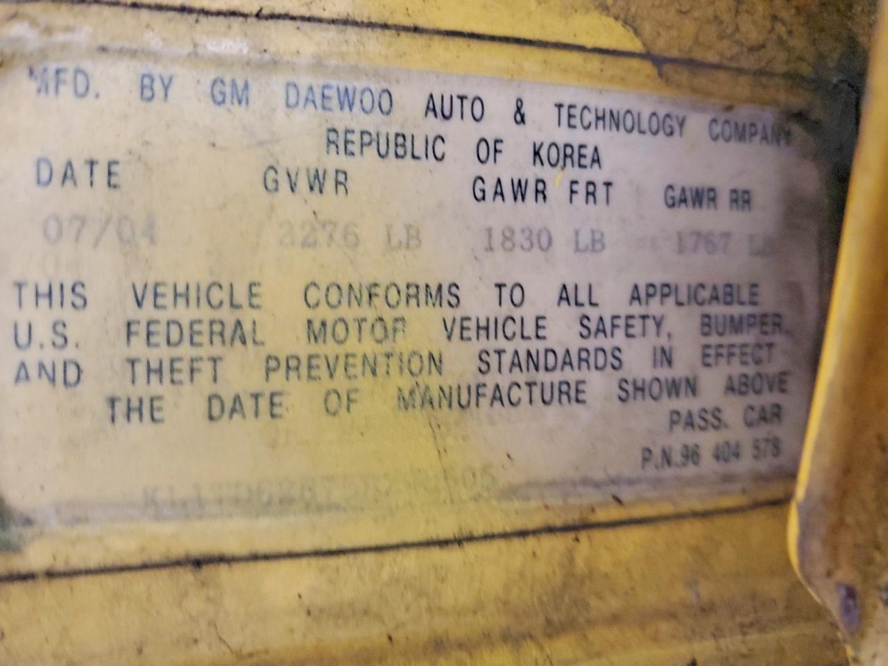 2005 Chevrolet Aveo Base