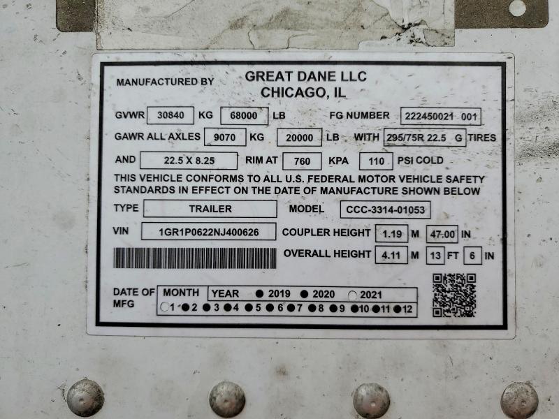 2022 Great Dane 2022 Great Dane CCC-3314-01053 DRY Van Trailer