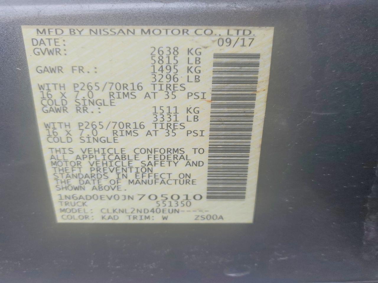 2018 Nissan Frontier SV