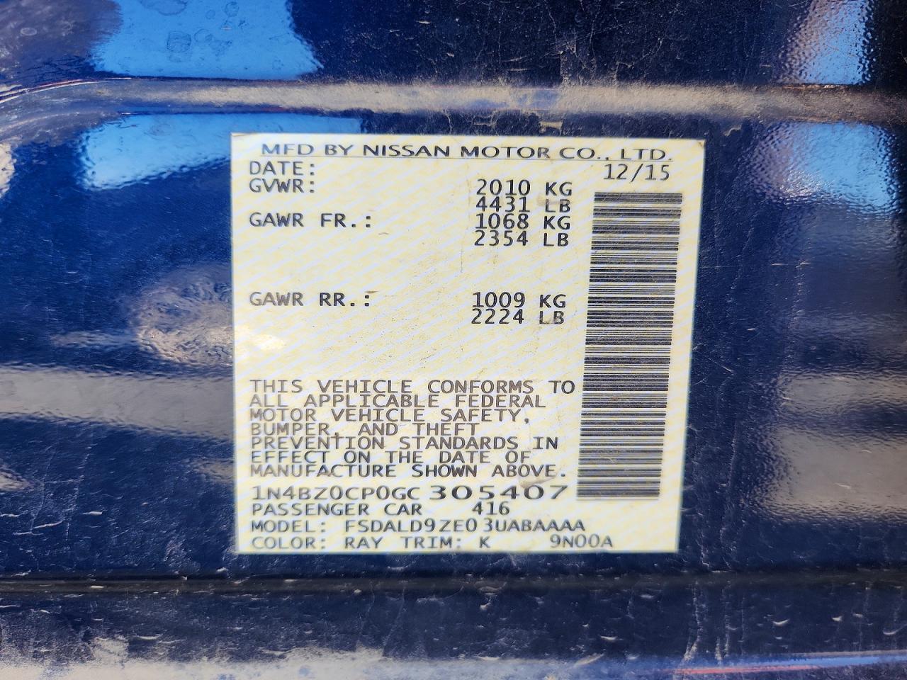 2016 Nissan Leaf S-30