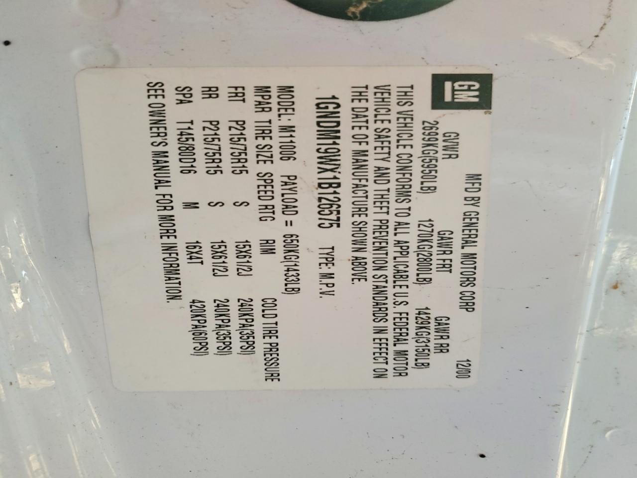 2001 Chevrolet Astro