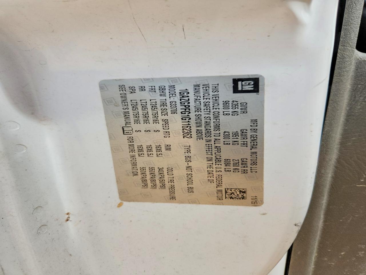 2016 Chevrolet Express G3500 LT