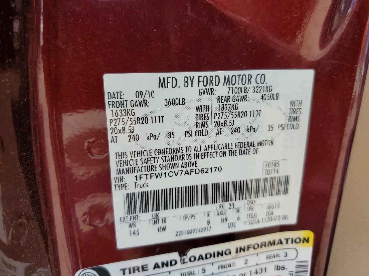 2010 Ford F150 Supercrew